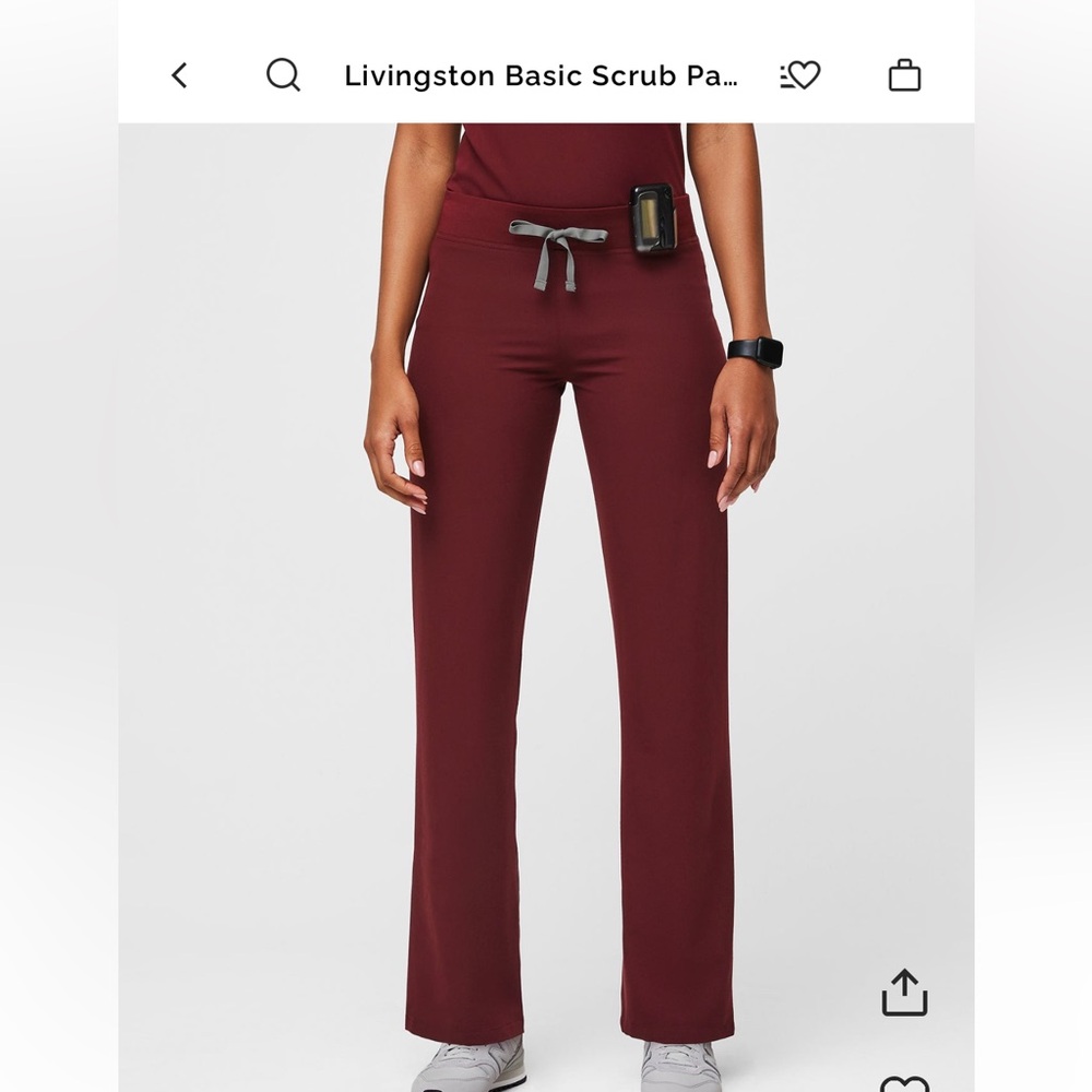 Women's Figs Livingston Burgundy Scrub Pants 2xl